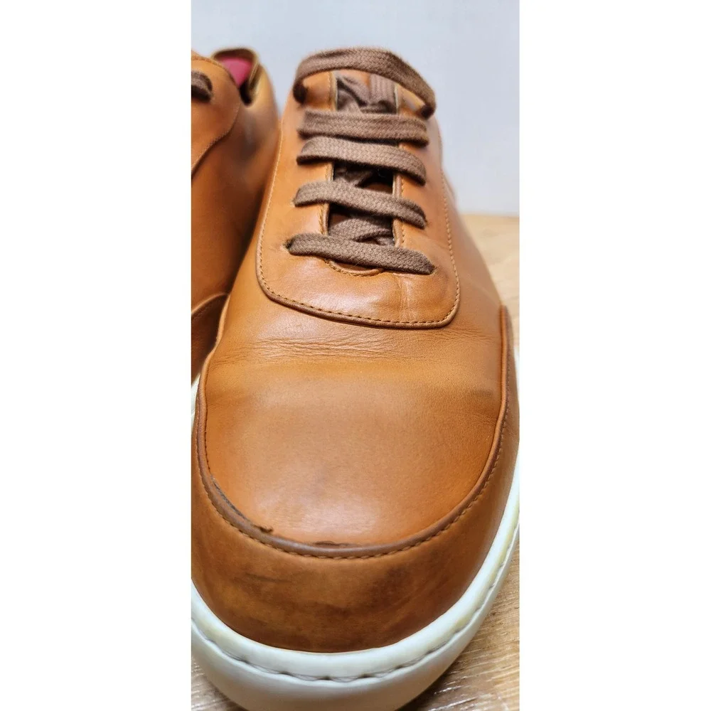JAK Nova Tan Leather Low Top Sneakers Mens 43 Brown Made in Portugal
